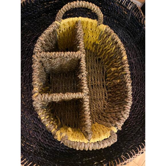 Tabitha Brown Utensil Seagrass Caddy/Holder With handles Yellow / Natural‎ - Picture 3 of 8